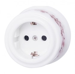 Bironi Лизетта керамика белый розетка с заземлением (декор D6/2) B1-101-01-D6/2 - фото 69916