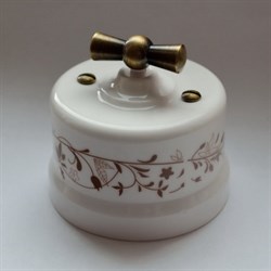 Bironi Лизетта керамика белый выключатель 2-клавишный (декор D6/2) B1-202-01-D6/2 - фото 69918