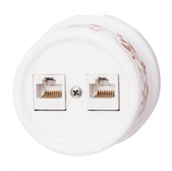 Bironi Лизетта керамика белый розетка 2-ая RJ45 (декор D6/2) B1-302-01-D6/2 - фото 69919