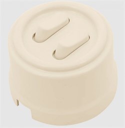 BIRONI Лизетта Пластик Песочное золото Выключатель 2-кл (клавишный) B1-222-24 - фото 69932