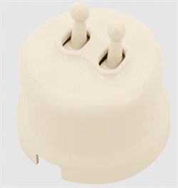 BIRONI Лизетта Пластик Песочное золото Выключатель 2-кл (тумблерный) B1-232-24 - фото 69933