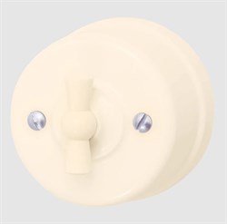 BIRONI Лизетта Пластик Песочное золото Выключатель проходной 1-кл B1-201-24 - фото 69936