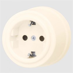 BIRONI Лизетта Пластик Песочное золото Розетка с/з B1-101-24 - фото 69944