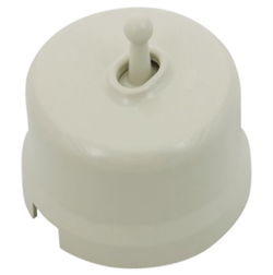 Bironi Лизетта пластик слоновая кость выключатель проходной 1-клавишный (тумблерный) B1-231-211 - фото 69951