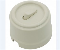 Bironi Лизетта пластик слоновая кость выключатель проходной 1-клавишный (клавишный) B1-221-211 - фото 69955