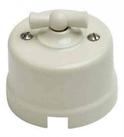 Bironi Лизетта пластик слоновая кость выключатель перекрестный 1-клавишный B1-203-211 - фото 69961