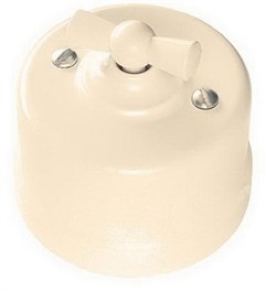 Bironi Лизетта пластик слоновая кость выключатель проходной 1-клавишный B1-201-211 - фото 69969