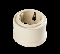 Bironi Лизетта пластик слоновая кость розетка с заземлением B1-101-211 - фото 69970