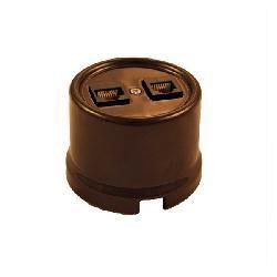 Bironi Лизетта керамика коричневый розетка 2-ая RJ45 B1-302-02 - фото 70001