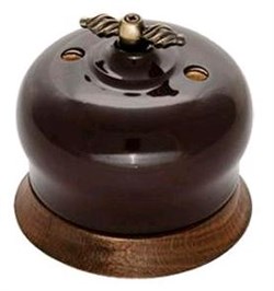 Bironi Фаберже керамика коричневый выключатель 2-клавишный B2-202-020/18 - фото 70007