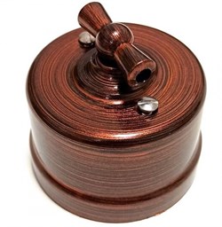 Bironi Лизетта пластик медный век выключатель проходной 1-клавишный B1-201-16 - фото 70019