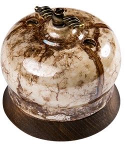 Bironi Фаберже керамика мрамор золото выключатель проходной 2-клавишный B2-202-090/18 - фото 70041