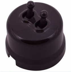 Bironi Лизетта пластик коричневый выключатель 2-клавишный (тумблерный) B1-232-22 - фото 70043