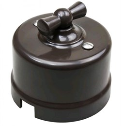 Bironi Лизетта пластик коричневый выключатель проходной 1-клавишный B1-201-22 - фото 70044