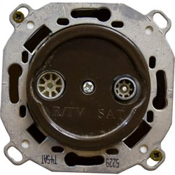 Bironi Шедель пластик коричневый розетка R/TV-SAT оконечная (скрытый монтаж) B3-305-22 - фото 70062
