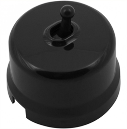 Bironi Лизетта пластик чёрный выключатель перекрестный 1-клавишный (тумблерный) B1-233-23 - фото 70088