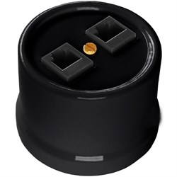 Bironi Лизетта пластик чёрный розетка 2-ая RJ45 B1-302-23 - фото 70103