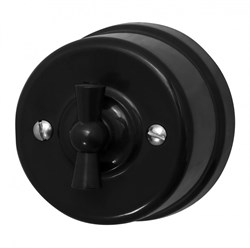 Bironi Лизетта пластик чёрный выключатель 1-клавишный B1-200-23 - фото 70111