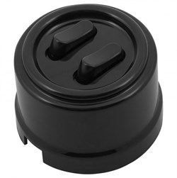 Bironi Лизетта пластик чёрный кнопка 2-клавишный (клавишный) B1-222-23-PB - фото 70114