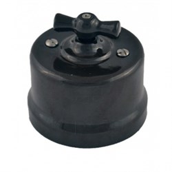 Bironi Лизетта керамика чёрный выключатель проходной 1-клавишный B1-201-03 - фото 70127