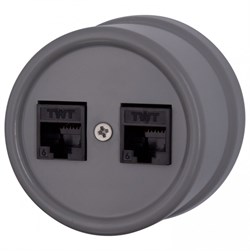Bironi Лизетта пластик титан розетка RJ45 2-ая B1-302-26 - фото 70162