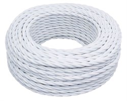 Bironi белый матовый витой провод 2*0,75 20м B1-422-71-20 - фото 70178