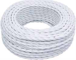 Bironi белый матовый витой провод 2*1,5 150м B1-424-71-150 - фото 70180