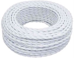 Bironi белый матовый витой провод 3*1,5 150м B1-434-71-150 - фото 70184