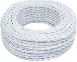 Bironi белый глянец витой провод 2*1,5 20м B1-424-071-20 - фото 70203