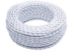 Bironi белый глянец витой провод 3*1,5 20м B1-434-071-20 - фото 70204