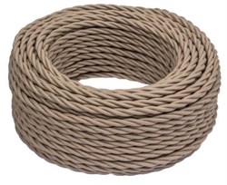 Bironi капучино матовый витой провод 3*2,5 10м B1-435-716-10 - фото 70250