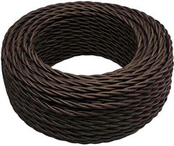 Bironi коричневый глянец витой провод 3*0,75 10м B1-432-072-10 - фото 70291