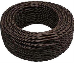 Bironi коричневый глянец витой провод  2*1,5 150м B1-424-072-150 - фото 70299