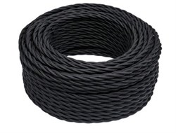 Bironi чёрный матовый витой провод 3*2,5 20м B1-435-73-20 - фото 70327