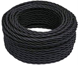 Bironi чёрный матовый витой провод  2*1,5 10м B1-424-73-10 - фото 70330