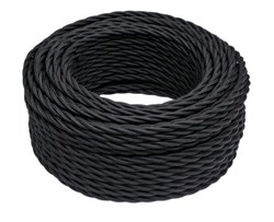 Bironi чёрный матовый витой провод 3*1,5 20м B1-434-73-20 - фото 70331