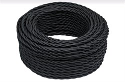 Bironi чёрный матовый витой провод 3*0,75 20м B1-432-73-20 - фото 70333