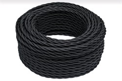 Bironi чёрный матовый витой провод 2*0,75 20м B1-422-73-20 - фото 70337