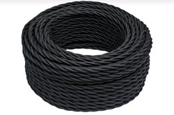 Bironi чёрный матовый витой провод 2*2,5 150м B1-425-73-150 - фото 70338