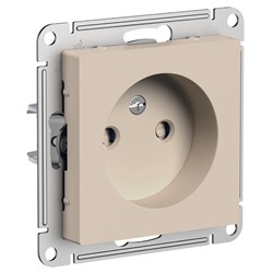 Systeme Electric AtlasDesign песочный розетка без заземления, со шторками, 16А, механизм ATN001249 - фото 70878