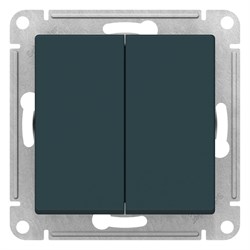 Systeme Electric AtlasDesign изумруд переключатель 2-клавишный перекрестный, 2 x сх. 7, 10АХ, механизм ATN000873 - фото 71069
