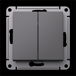 Systeme Electric AtlasDesign базальт выключатель 2-клавишный с самовозвратом, сх.5, 10АХ, механизм ATN001417 - фото 71238