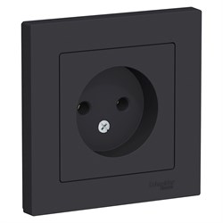 Systeme Electric AtlasDesign карбон розетка без заземления, 16А, в сборе ATN001040 - фото 71294