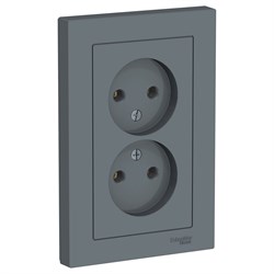 Systeme Electric AtlasDesign грифель розетка без заземления, двойная, 16А, в сборе ATN000720 - фото 71433