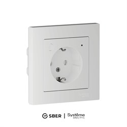 Systeme Electric AtlasDesign Smart Белый Розетка с заземл., со шт., Zigbee, L+N, 16А, мех. ATN000145Z - фото 71523