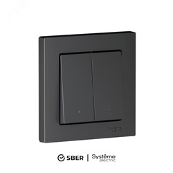 ATLASDESIGN SMART 2-кл. ВЫКЛЮЧАТЕЛЬ с подсв., Zigbee, сх.5, L+N, 10А, мех., КАРБОН ATN001053Z pe987127 - фото 71531