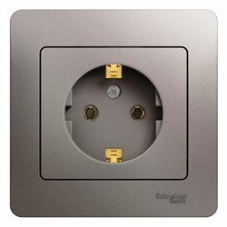 Glossa платина розетка с заземлением, (в сборе) GSL001242 - фото 71697