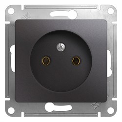 Glossa графит розетка без заземлениея GSL001341 - фото 71764