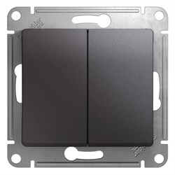 Glossa графит переключатель 2-клавишный, сх.6,10AX GSL001365 - фото 71771