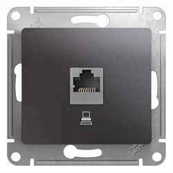 Glossa графит розетка компьютерная RJ45 кат.5E GSL001381K - фото 71773